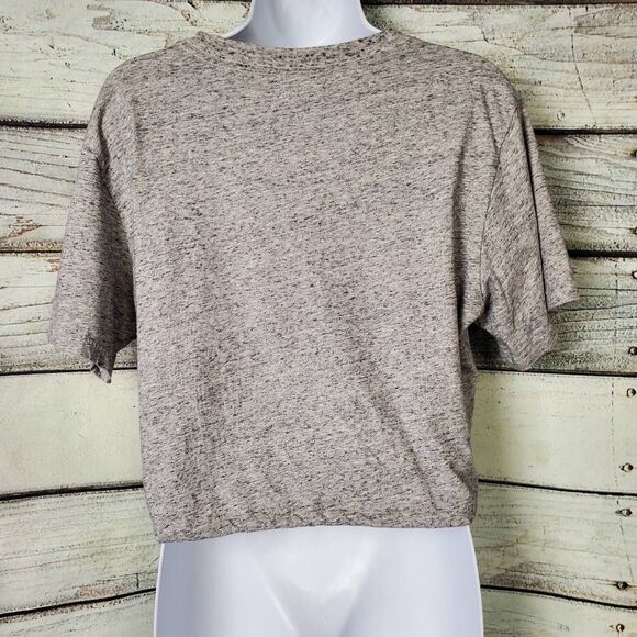 Victoria’s Secret PINK Women’s Gray Heather Drawstring Hem Tee Size L - Picture 4 of 7